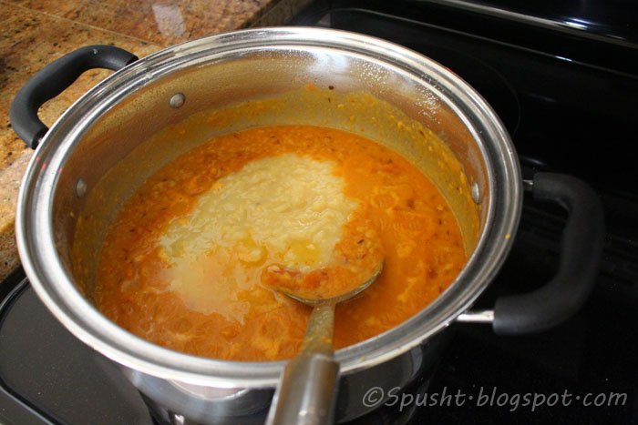 cook lentils in a pan